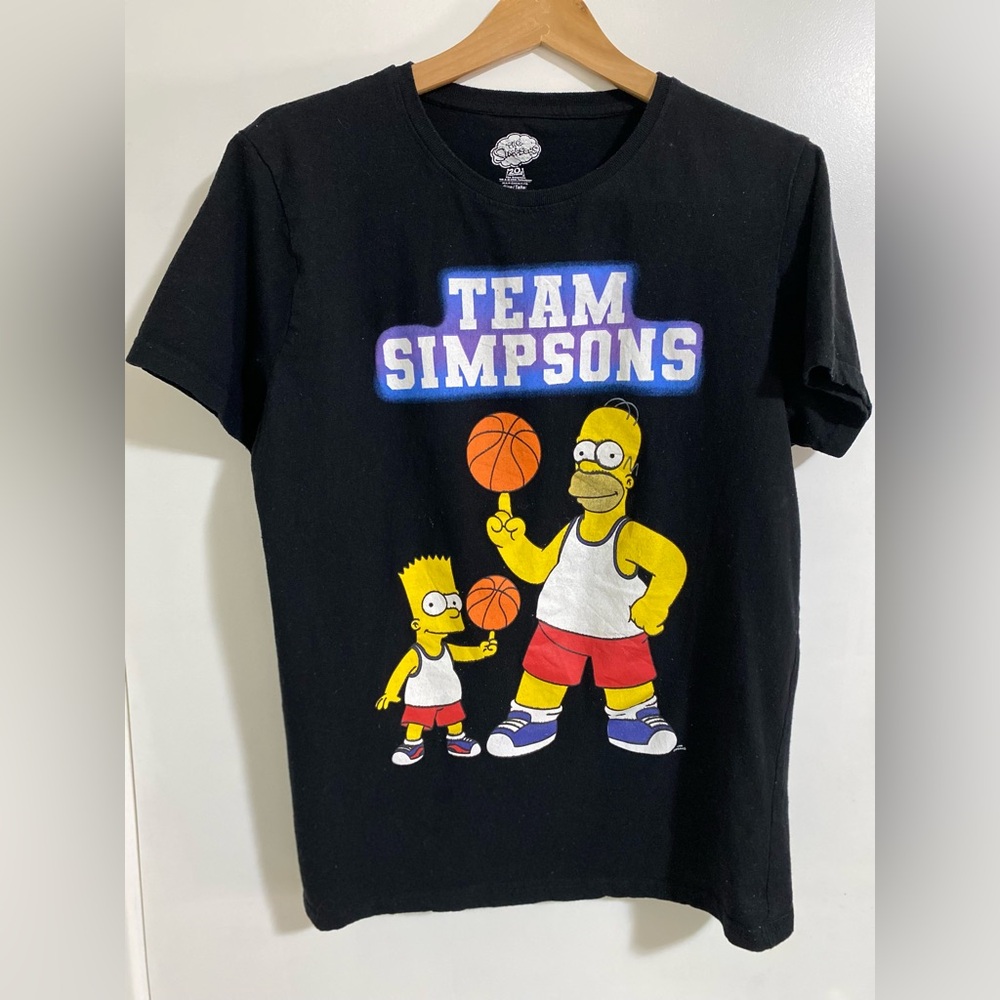 The Simpsons Men’s T-Shirt Black Size L Short Sleeve Crewneck Graphic Tee